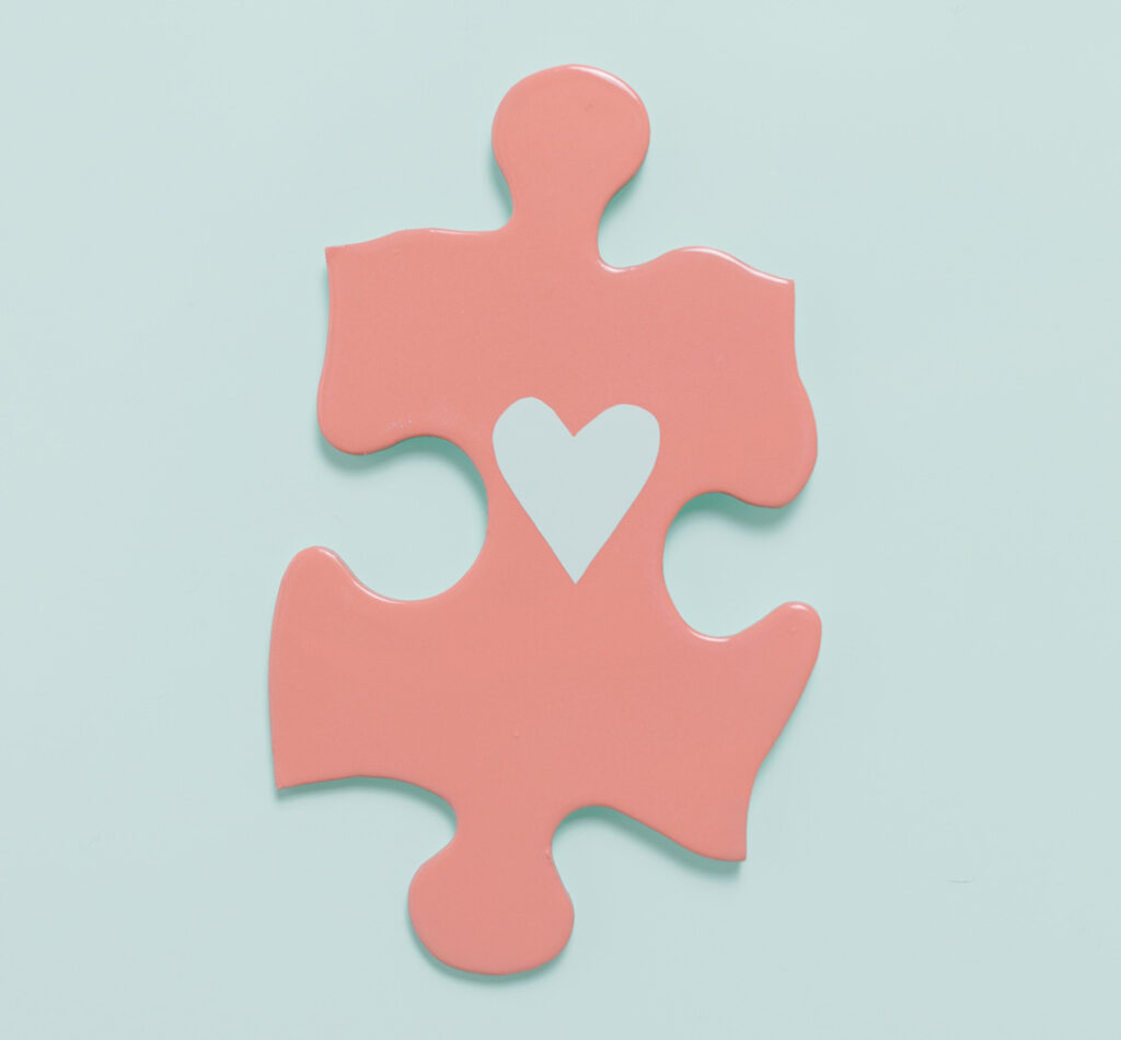 Pezzo du puzzle con cuore