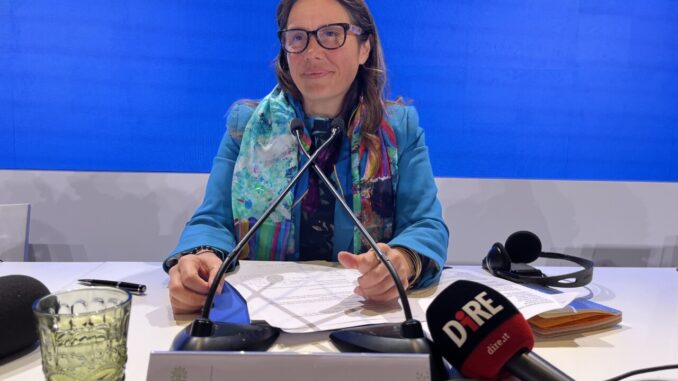 La ministra per le disabilità del governo italiano Alessandra Locatelli durante il G7 di Assisi