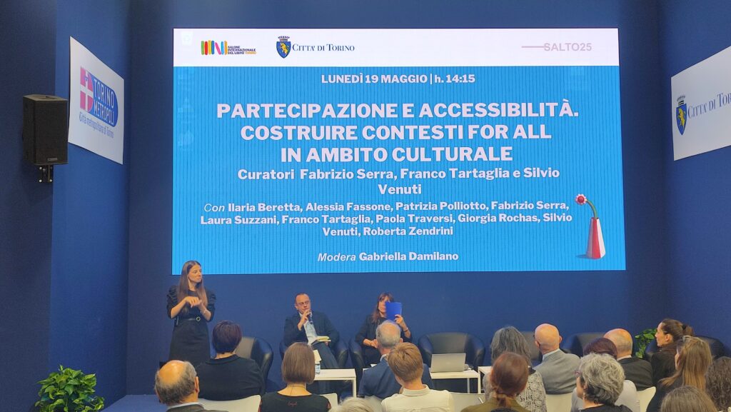Salone del Libro di Torino, l'incontro partecipazione e accessibilità, pubblico e relatori
